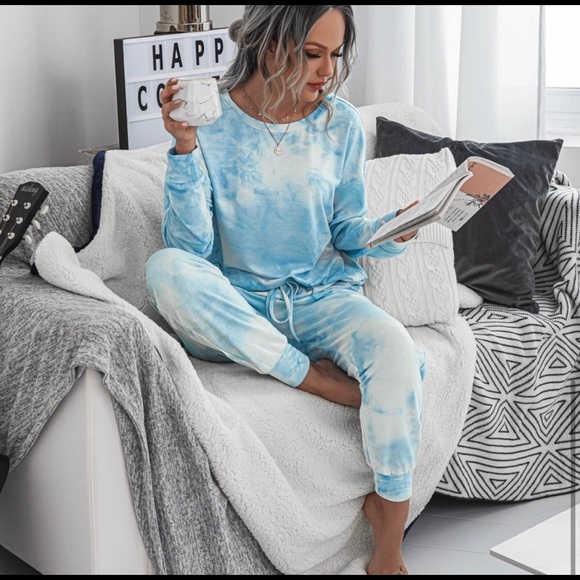 Diva Diana Boutique Pants - Beautiful Blue Tie Dye Lounge Set